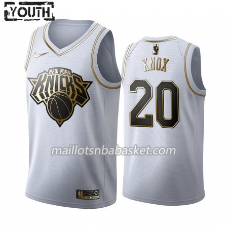Maillot Enfant New York Knicks Kevin Knox 20 2019-20 Nike Blanc Golden Edition Swingman